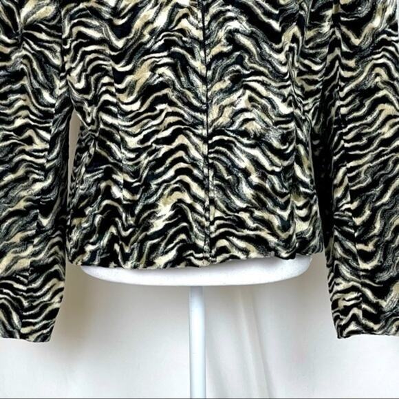 Giancarlo Ferrari Black & Ivory Tiger Print Faux Fur Vintage Coat Size 14 - Picture 5 of 11